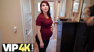 DEBT4k. Bank agent gives pregnant MILF delay in exchange for quick sexual intercourse